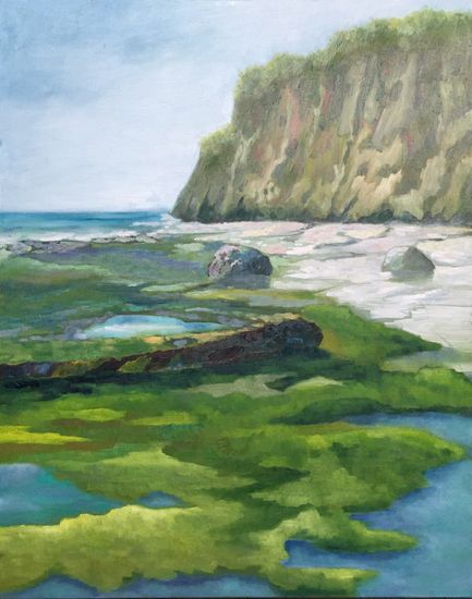 綠石槽藻礁-金門-30號油畫。2021年創作_結果